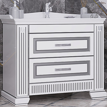 Тумба без раковины Opadiris Оникс 100 серебро (Раковина Opadiris Kapadokya 100), 00-00003527