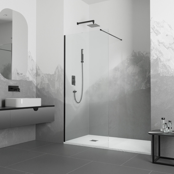 Душевая перегородка RGW WA-010B, 351001009-14, Чёрный, 90*195