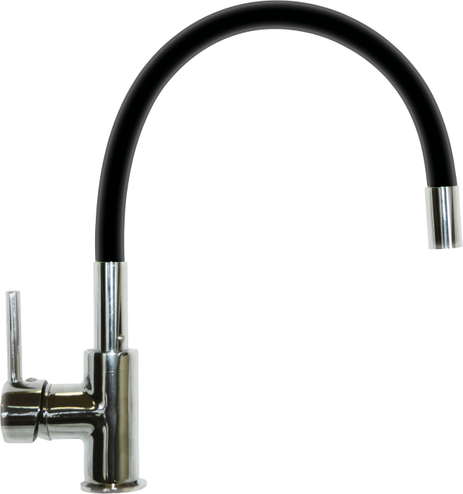 Смеситель Florentina Flex-01 черный, для кухонной мойки