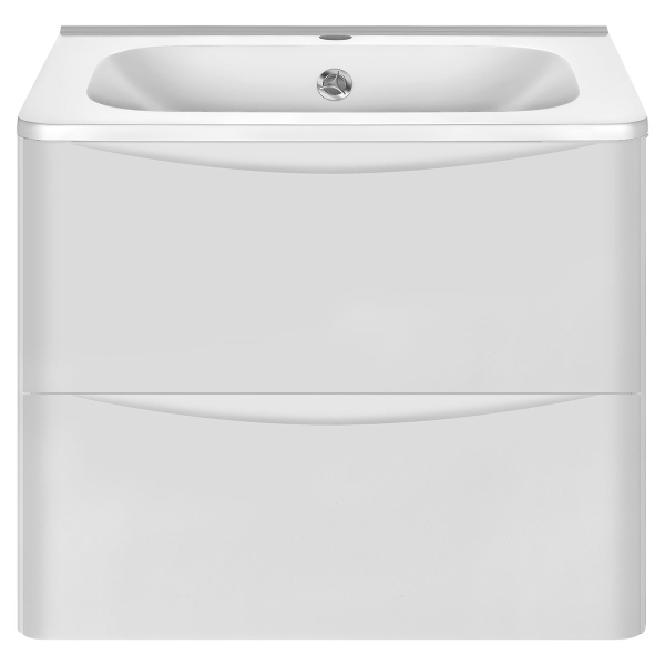 Тумба с раковиной Vincea Paola 600 подвесная, 2 выкатных ящика soft close, G.White, VMC-2P600GW+VCB-2VP600W