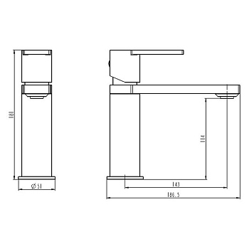 Смеситель умывальник, без д/к (мат.золото) Caprigo, 54-020-brg