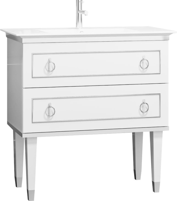 Тумба с раковиной Smile Порто 80 белая, хром