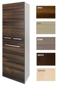 Шкаф-пенал Dreja Q Max 65877 кофе, c бельевой корзиной