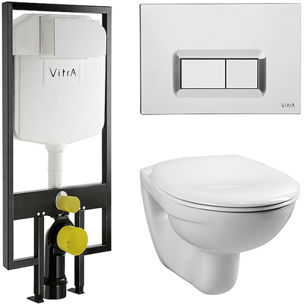 Комплект унитаза с инсталляцией Vitra Normus 9773B003-7200 с сиденьем и кнопкой