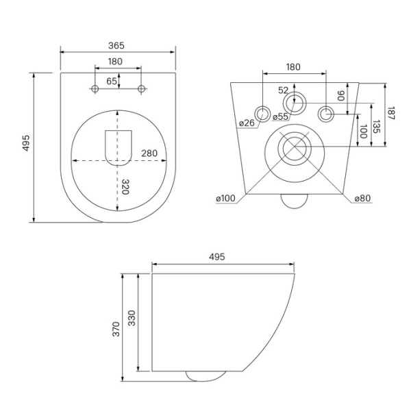 Комплект 3в1: подвесной унитаз, инсталляция и клавиша смыва IDDIS (BASB020i73)