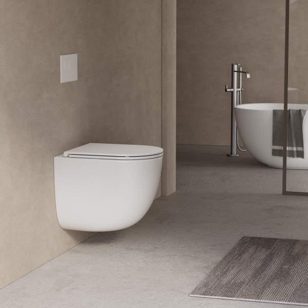 Комплект подвесной унитаз ABBER Bequem белый, с закрытым дном с инсталляцией, кнопкой хром глянцевый