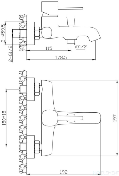 Смеситель 1 Orange Karl M05-100cr для ванны с душем