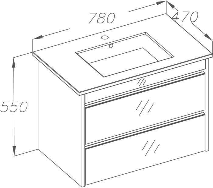 Тумба с раковиной Smile Фреш 80 бежевая