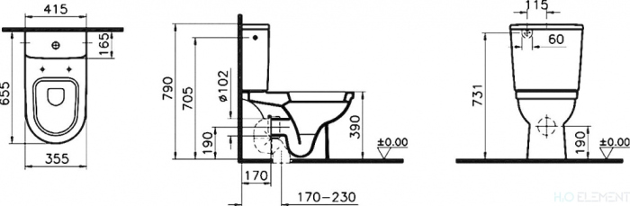 Унитаз компакт Vitra 9729B003-1162
