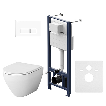 Комплект 4 в 1 AM.PM Spirit V2.0 (унитаз, инсталляця, сиденье, клавиша Белая), IS47001.701700