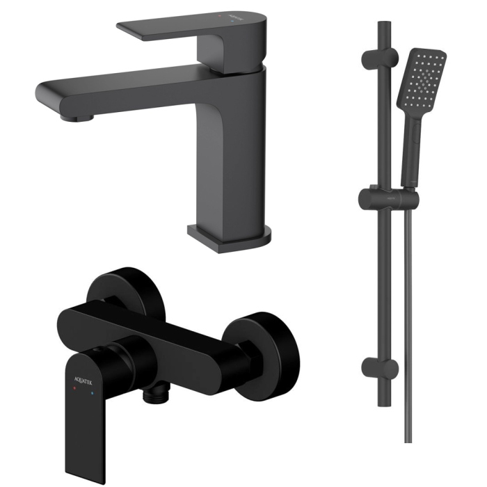 Комплект смесителей Aquatek Лира AQ1431MB Черный матовый