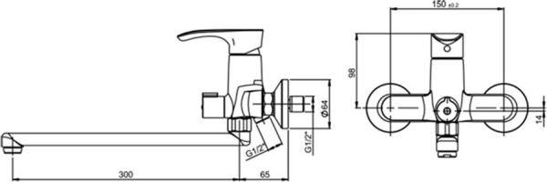 Смеситель Paini Palermo PACR119KM универсальный