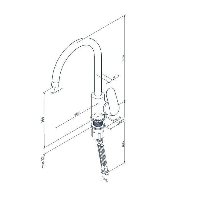 Смеситель AM.PM Like F8007133 для кухонной мойки