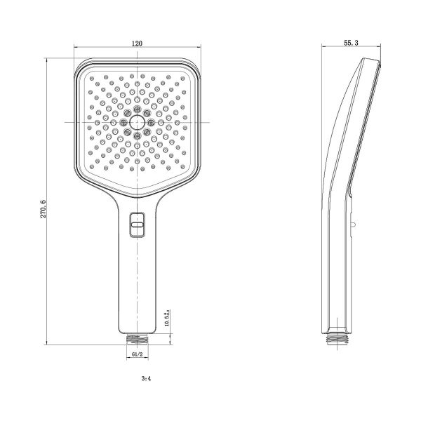 Ручной душ с шлангом Vincea Inspire VSHN-3I4HGM, вороненая сталь