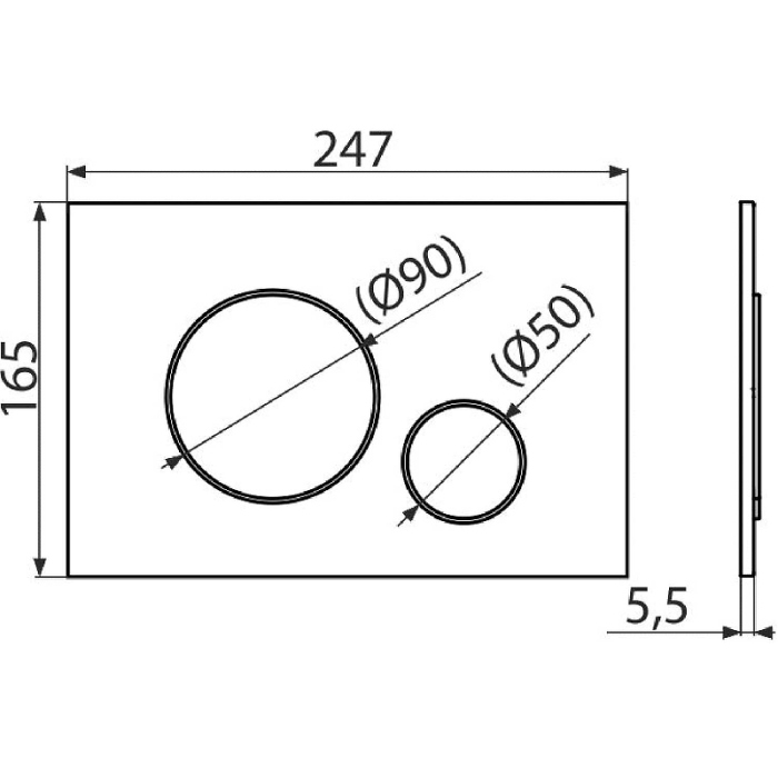 Кнопка смыва AlcaPlast THIN M678 черный матовый