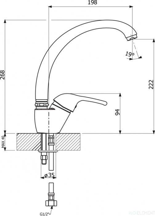Смеситель Florentina Омега AV для кухонной мойки, песочный