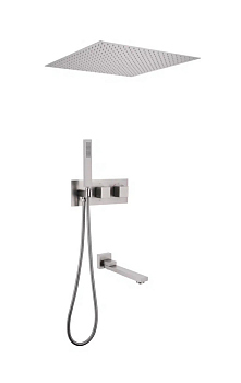 Душевая система ABBER Daheim AF8254SP скрытого монтажа с изливом, термостат, сатин