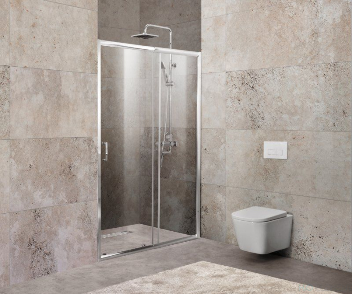 Душевая дверь в нишу BelBagno Unique BF-1-120/135-C-Cr стекло прозрачное