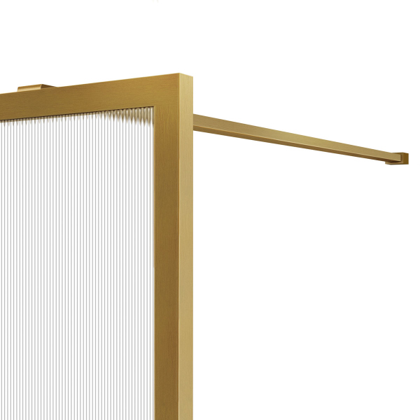Душевая перегородка Vincea Walk-In VSW-1HP800FLBG, 800*2000, брашированное золото, стекло рифленое