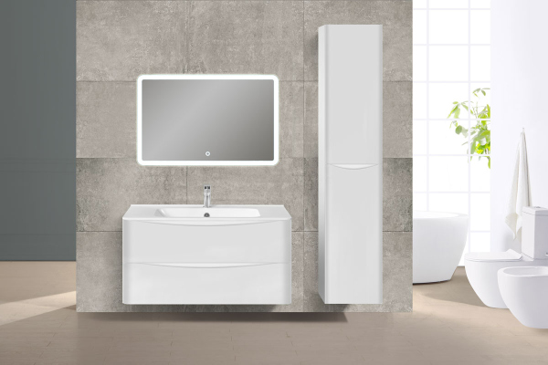 Тумба без раковины Vincea Paola 1000 подвесная, 2 выкатных ящика soft close, G.White, VMC-2P100GW