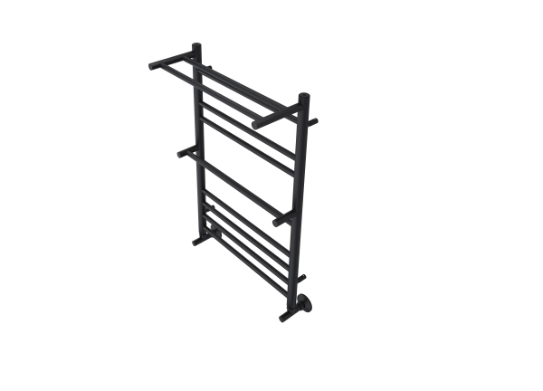 Полотенцесушитель водяной Aquatek (Акватек) Альфа П10 500х800 мм, с полкой, черный, AQ RRP1080BL