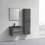 Тумба с раковиной Vincea Luka 600 подвесная, 2 выкатных ящика soft-close, G.Stone, VMC-2L600GS+VCB-13600W