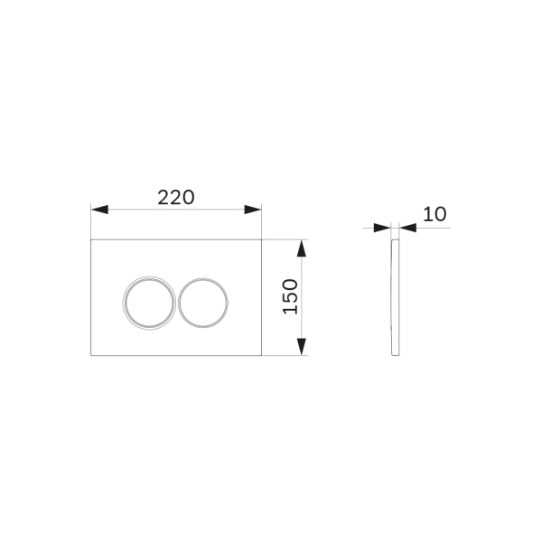 Клавиша для инсталляции, пластик, черный матовый AM.PM ProC, I070138