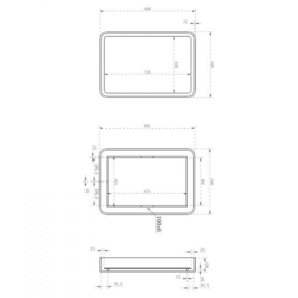 Зеркало для ванной ABBER Kristall AT6701Rubin с подсветкой