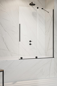 Шторка для ванны Radaway Furo PND II Black 688*150 прозрачное 8 мм левая 1/2, 10109688-54-01L