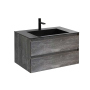 Тумба с раковиной Vincea Luka 800 подвесная, 2 выкатных ящика soft-close, G.Stone, VMC-2L800GS+VCB-13800G