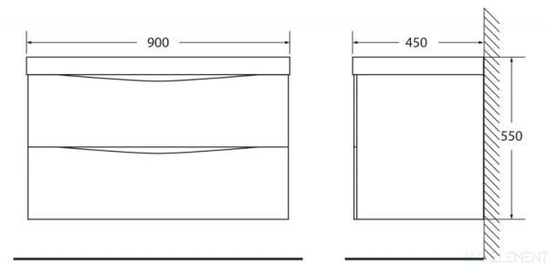 Тумба с раковиной Belbagno MARINO, MARINO-900-2C-SO-BL-P+ BB900/450-LV-MR-PR (готовый набор)