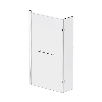 Душевая шторка на борт ванны 150х80 см, с полотенцедержателем Damixa Skyline, DX35WBS-D7W1-150MT