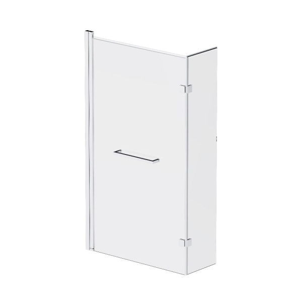 Душевая шторка на борт ванны 150х80 см, с полотенцедержателем Damixa Skyline, DX35WBS-D7W1-150MT