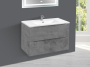 Тумба с раковиной Vincea Mia 750 подвесная, 2 выкатных ящика soft close, Beton, VMC-2MC750BT+VBS-13975