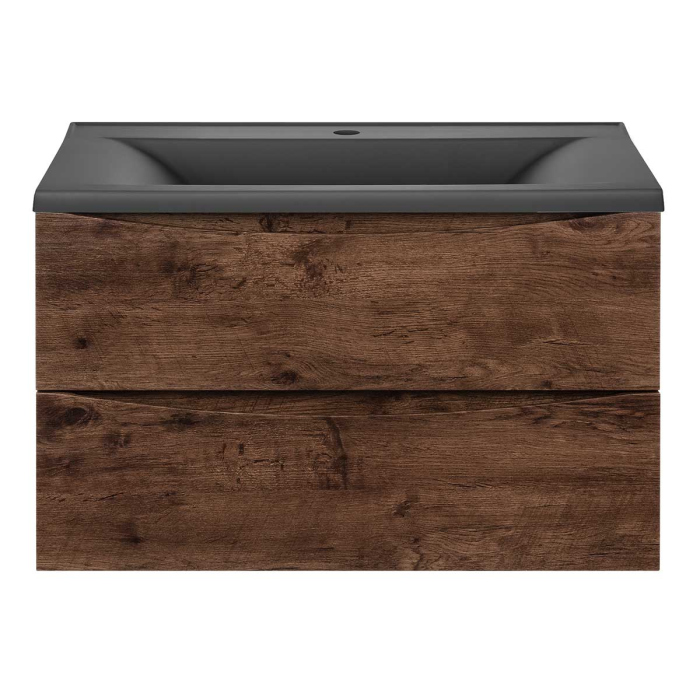 Тумба с раковиной Vincea Mia 750 подвесная, 2 выкатных ящика soft close, R.Wood, VMC-2MA750RW+VCB-3M750W