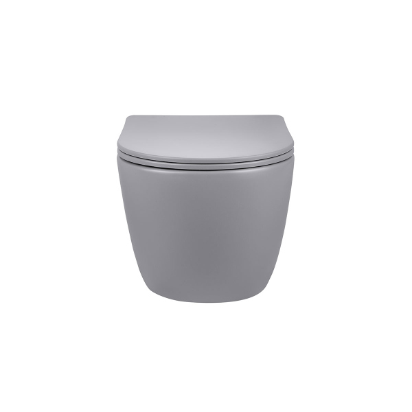 Унитаз подвесной Vincea Globo VT1-14SMG безободковый, цвет матовый серый, сиденье soft-close