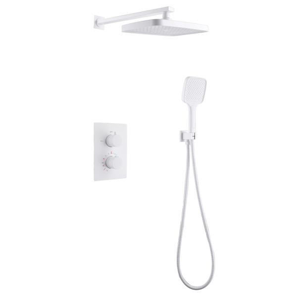 Душевая система ABBER Weiss Insel AF8051W скрытого монтажа без излива, термостат, белая