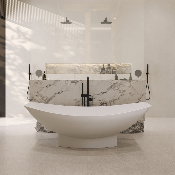 Ванна из искусственного камня ABBER Stein AS9610 белая матовая