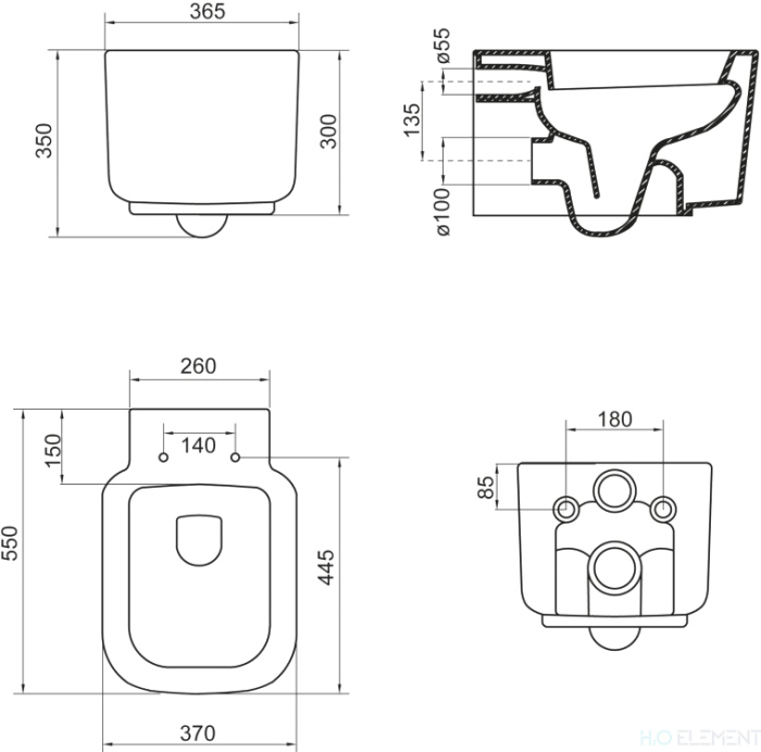 Унитаз подвесной BelBagno Vaso BB127CH (готовый набор)