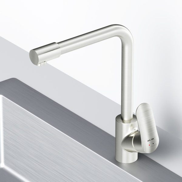 Смеситель для кухни с каналом для питьевой воды, L-излив, сатин AM.PM Like, F8005711