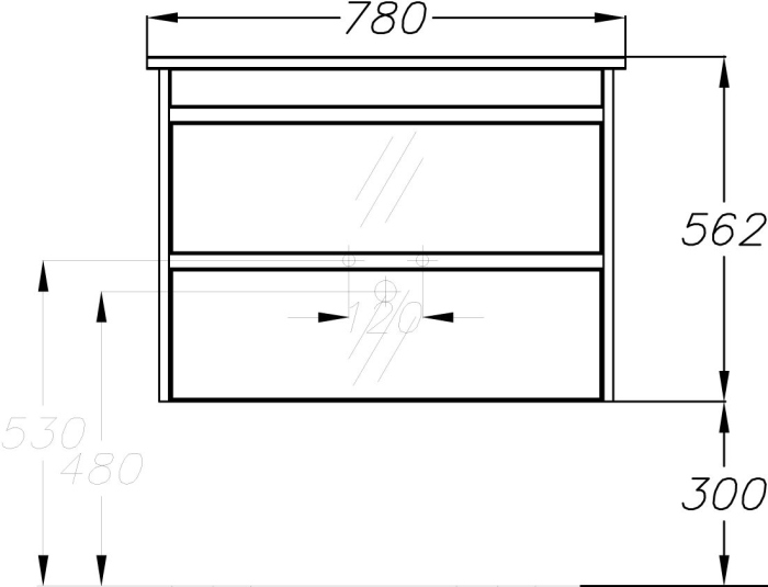 Тумба с раковиной Smile Фреш 80 белая