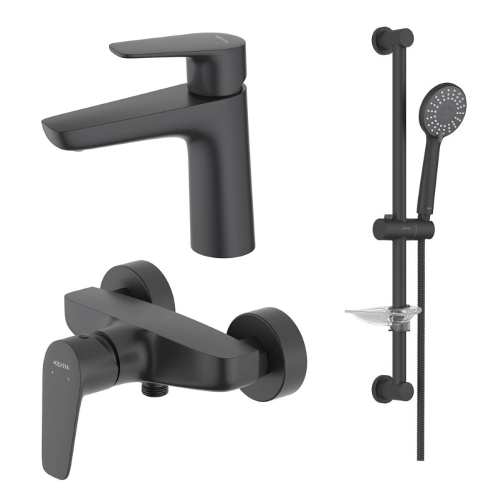 Комплект смесителей Aquatek Бетта AQ1131MB Черный матовый