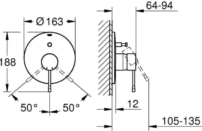 Смеситель для ванны Grohe Essence 19285001
