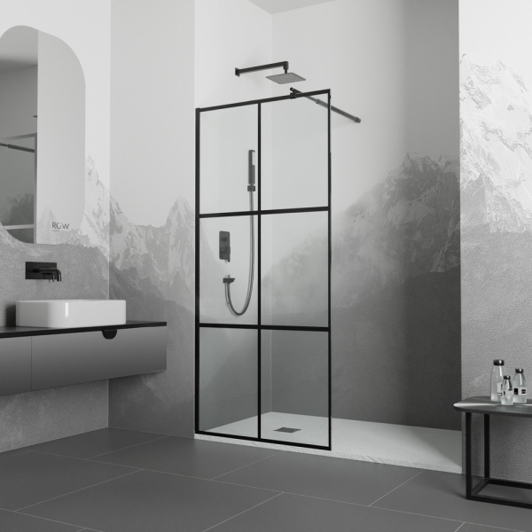Душевая перегородка RGW WA-011B, 35101190-84, Чёрный, 90*200