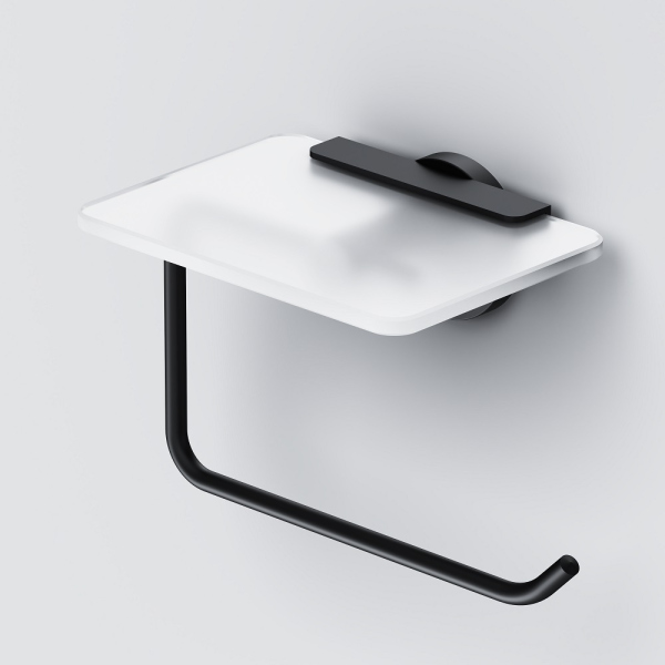 Держатель для туалетной бумаги с полкой, черный AM.PM X-Joy, A85A341522