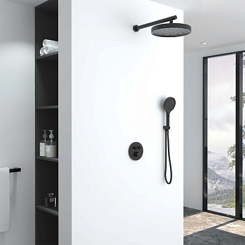 Душевой комплект Vincea Inspire VSFW-3I22MT2MB встраиваемый, термостатический, черный