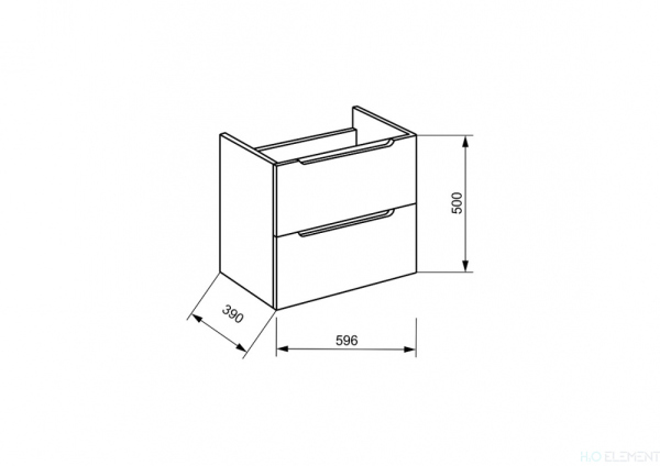 Тумба с раковиной Belbagno ETNA39, ETNA39-600/390-2C-SO-BL-P+ BB600/390ETL (готовый набор)
