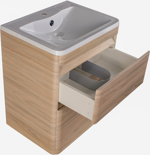 Тумба для комплекта Style Line Атлантика 60 Люкс Plus, напольная, ясень перламутр