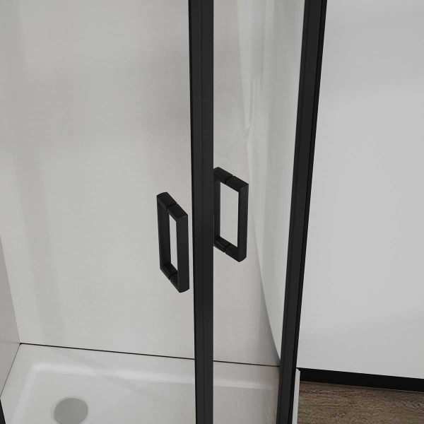 Душевой уголок Vincea City VSQ-5CT900CLB, 900*900, черный матовый, стекло прозрачное