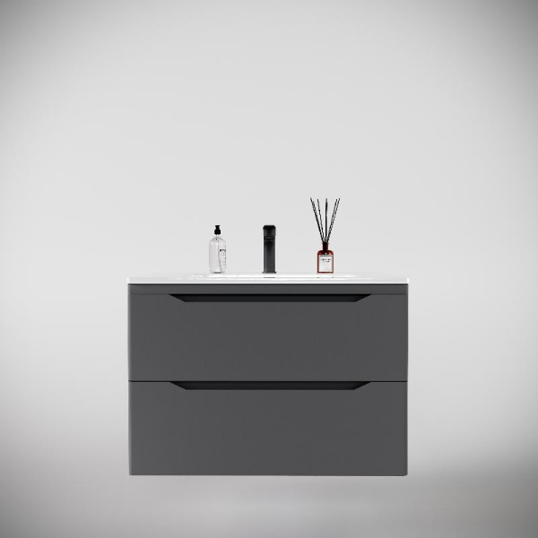 Тумба без раковины Style Line подвесная "Марелла 80" (2 ящ.) серый, PLUS, СС-00002412